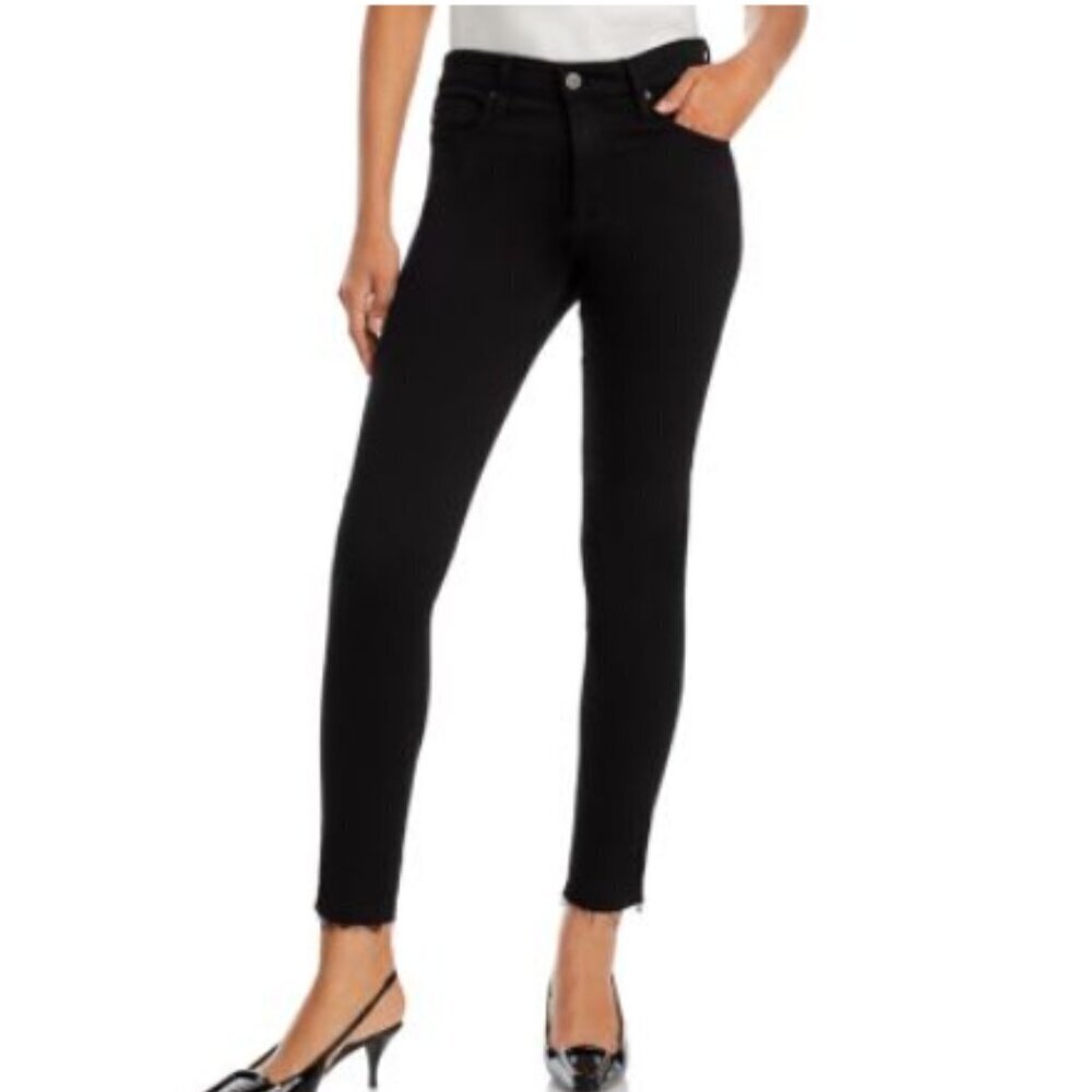 GAP High Rise Sculpt True Skinny Ankle Jeans RAW HEM Black Size 27/4 RT$99 NWT